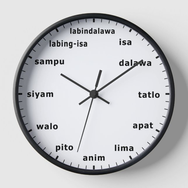 Tagalog Filipino Clock Time Hours Counting Numbers (Front)
