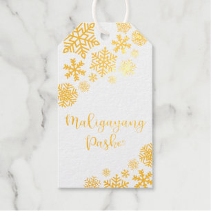 Tagalog Maligayang Pasko, Merry Christmas Foil Gift Tags