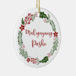 Tagalog Merry Christmas Wreath, Maligayang Pasko Ceramic Ornament
