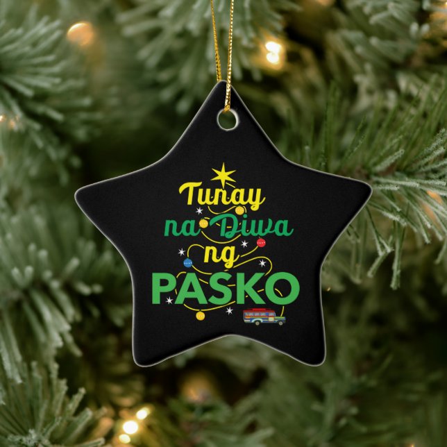 Tagalog Philippines Spirit of Christmas Ceramic Ornament (Tree)