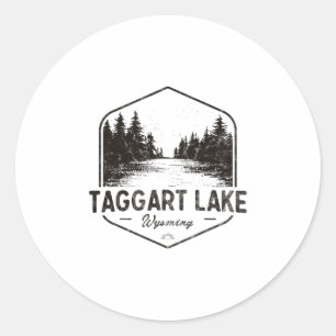 Taggart Lake Wyoming Outdoors Vintage 3 Classic Round Sticker