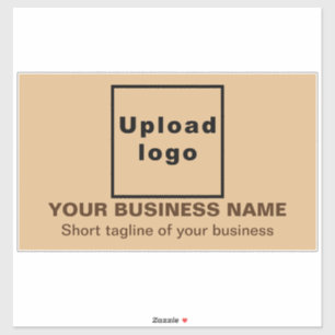Tagline on Light Brown Large Rectangle Vinyl Sticker