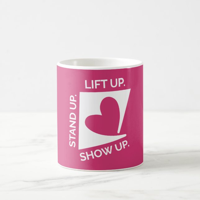 Tagline Pink Coffee Mug (Center)