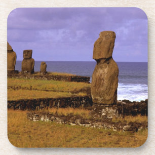Tahai Platform Moai Statue Abstracts Easter Coaster