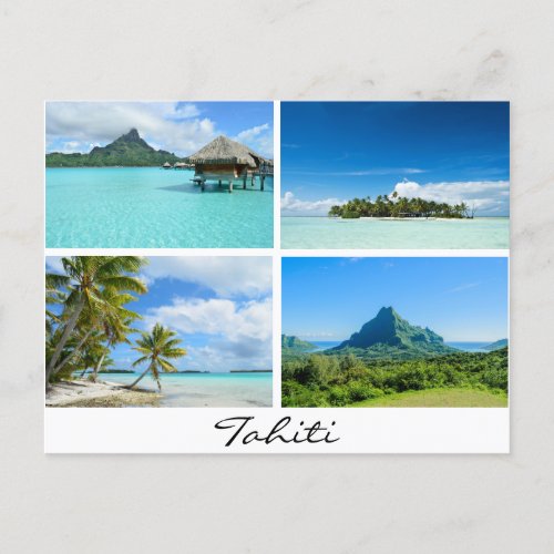 Tahiti and French Polynesia landscapes postcard