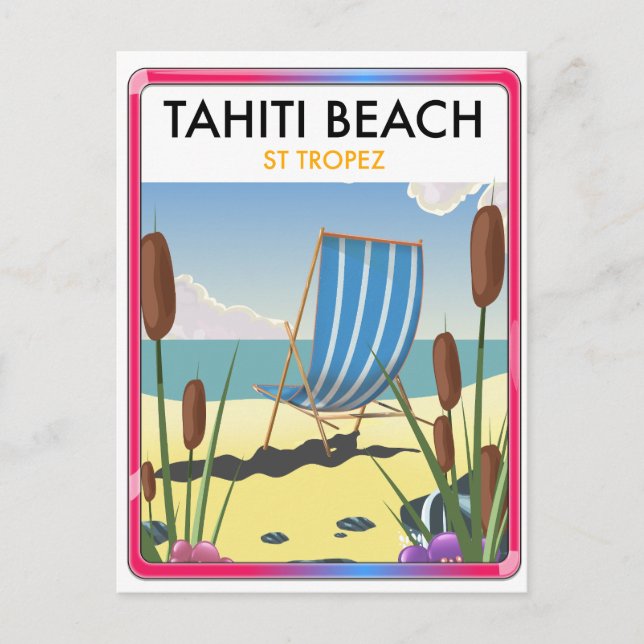 Tahiti beach st tropez holiday postcard (Front)