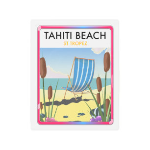 Tahiti beach st tropez metal print
