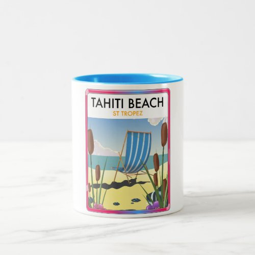 Tahiti beach st tropez Two_Tone coffee mug
