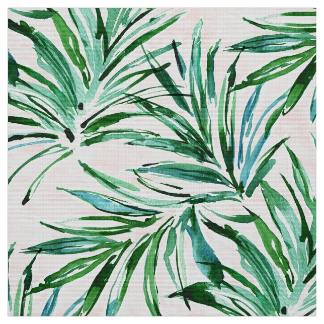 TAHITI DREAMS Blush Palms Fabric (Swatch)