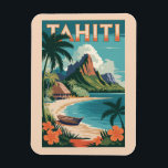 Tahiti French Polynesia Illustration Travel Art Magnet<br><div class="desc">Tahiti retro vector travel design. Tahiti is the largest island in French Polynesia,  the South Pacific archipelago.</div>