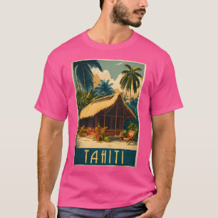 Tahiti French Polynesia Vintage Travel Art Poster T-Shirt