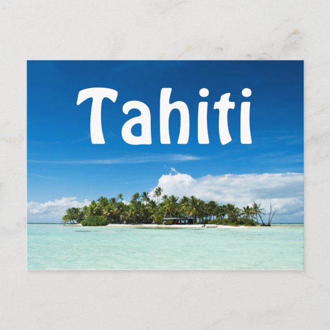 Tahiti island text postcard (Front)