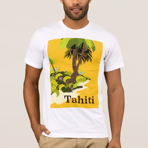 Tahiti Retro travel poster T_Shirt