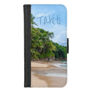 Tahiti Sand Beach Blue Sky Palm Trees iPhone 8/7 Wallet Case