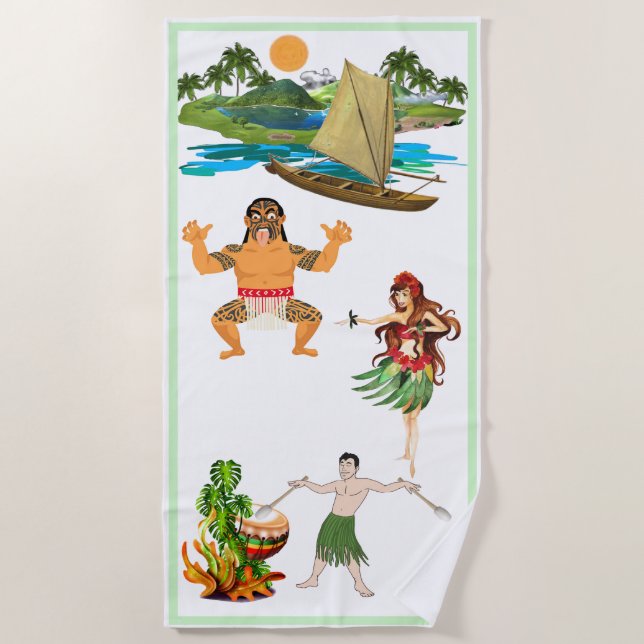 Tahiti Scene Beach Towel (Front)