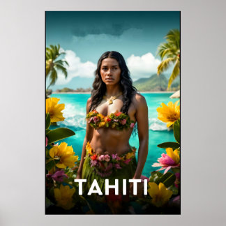 Tahiti travel poster