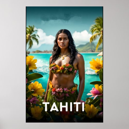 Tahiti travel poster