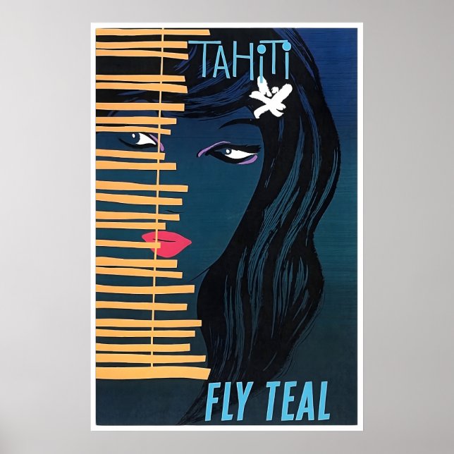 Tahiti Travel Poster French Polynesia Art Tahitian (Front)