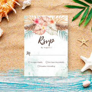 Tahiti Tropical Beach Destination Wedding RSVP Card