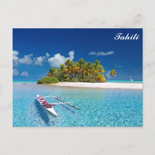 Tahiti Tropical Beach Travel Photo Postcard