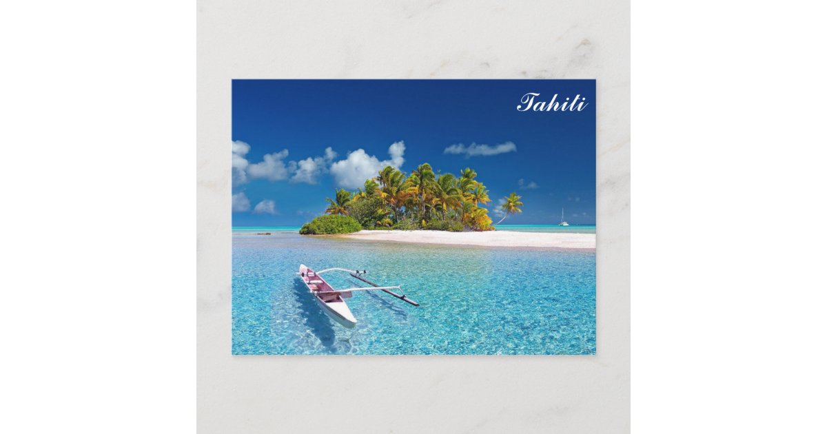 Tahiti Tropical Beach Travel Photo Postcard | Zazzle