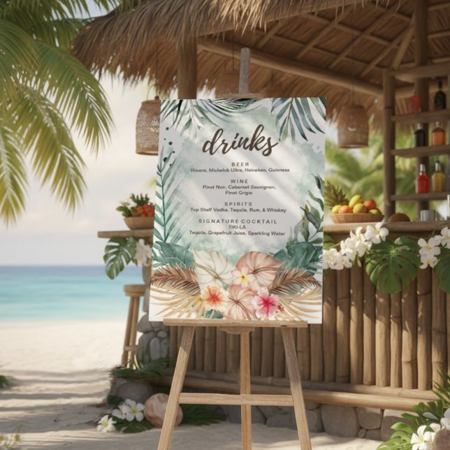 Tahiti | Tropical Beach Wedding Drinks Foam Board (Creator Uploaded)