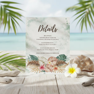 Tahiti   Tropical Island Beach Wedding Details Enclosure Card