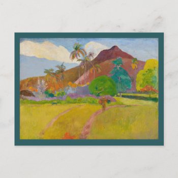 Tahitian Landscape By Gauguin Postcard by lazyrivergreetings at Zazzle