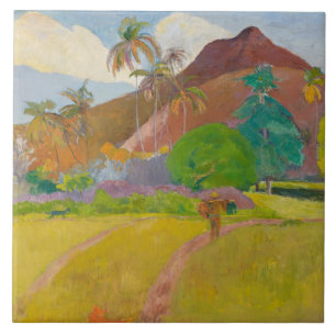 Tahitian Landscape (by Paul Gaugin) Ceramic Tile