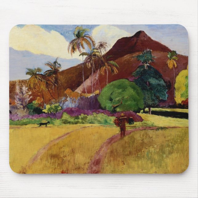 Tahitian Landscape by Paul Gaugin Mouse Pad (Front)