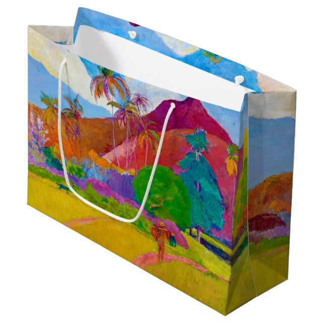 Tahitian Landscape, Gauguin Large Gift Bag (Front Angled)