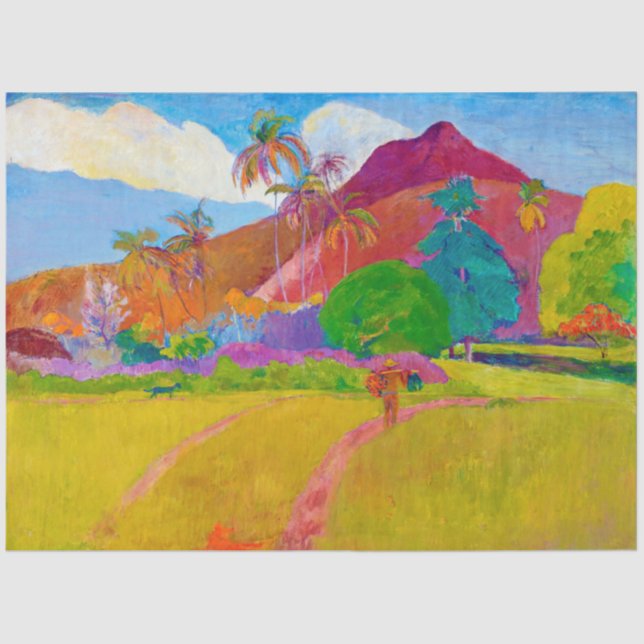 Tahitian Landscape, Gauguin Tissue Paper (Front)
