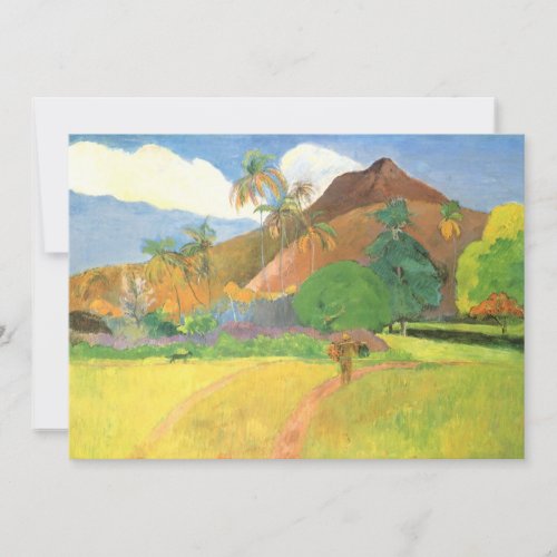 Tahitian Landscape Mountains Tahiti Paul Gauguin