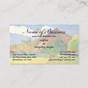Tahitian Landscape, Mountains Tahiti, Paul Gauguin Business Card