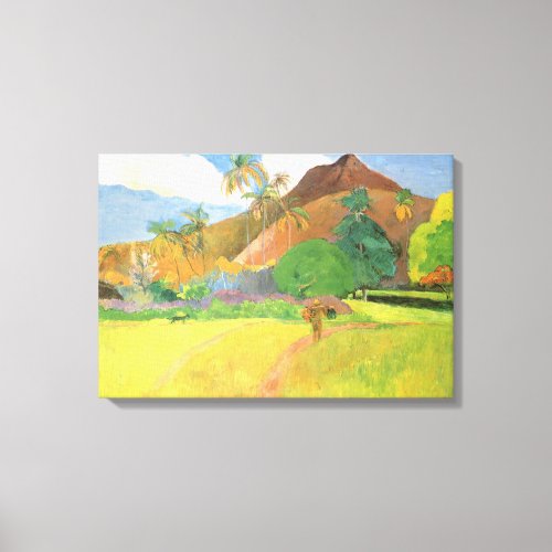 Tahitian Landscape Mountains Tahiti Paul Gauguin Canvas Print