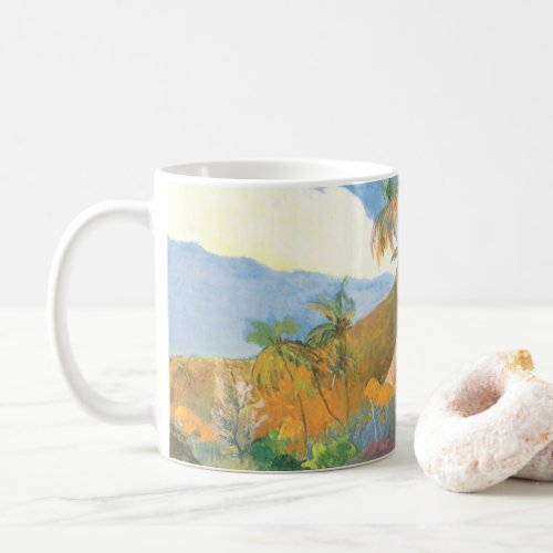 Tahitian Landscape Mountains Tahiti Paul Gauguin Coffee Mug