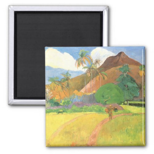 Tahitian Landscape Mountains Tahiti Paul Gauguin Magnet