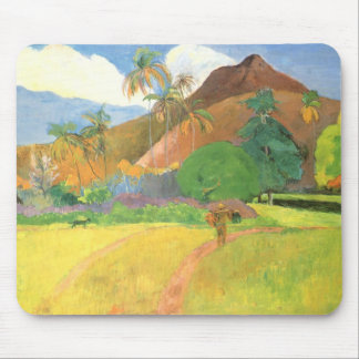 Tahitian Landscape, Mountains Tahiti, Paul Gauguin Mouse Pad