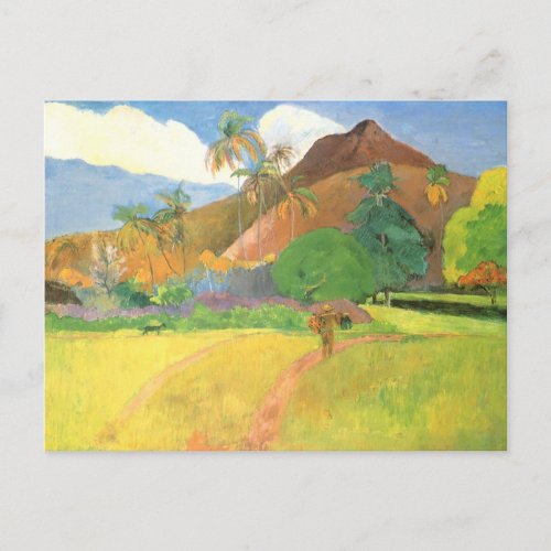 Tahitian Landscape Mountains Tahiti Paul Gauguin Postcard