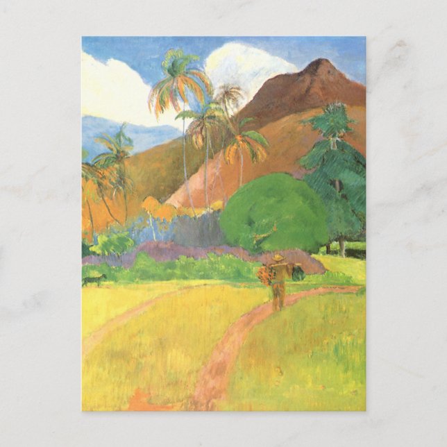 Tahitian Landscape, Mountains Tahiti, Paul Gauguin Postcard (Front)