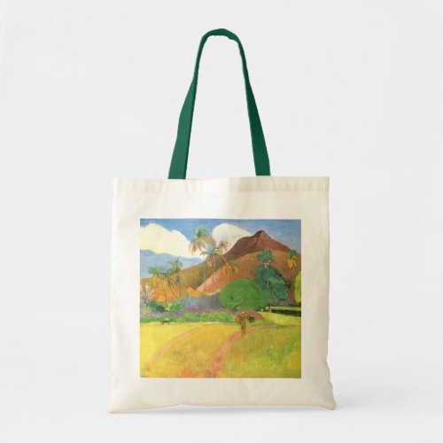 Tahitian Landscape Mountains Tahiti Paul Gauguin Tote Bag