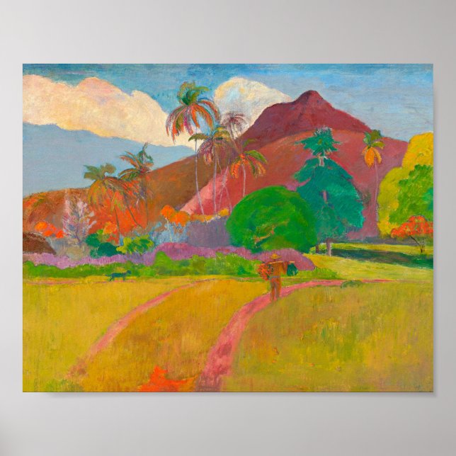 Tahitian Landscape Paul Gauguin Post-Impressionist Poster (Front)