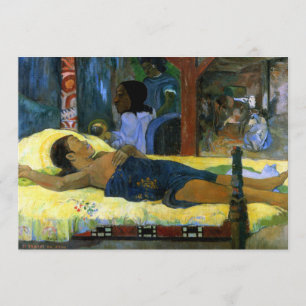 Tahitian Nativity scene Gauguin colorful art woman Announcement