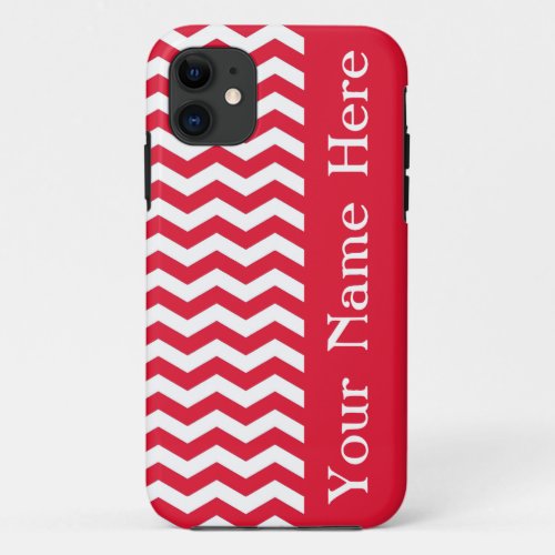 Tahitian Orchid Wave Chevron with name iPhone 11 Case