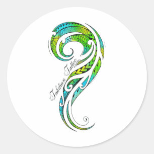Tahitian Tattoo - Hawaiian Tattoo Graphic _1 Classic Round Sticker