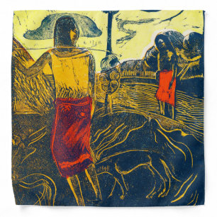 Tahitian Women and Dog, Gauguin Bandana