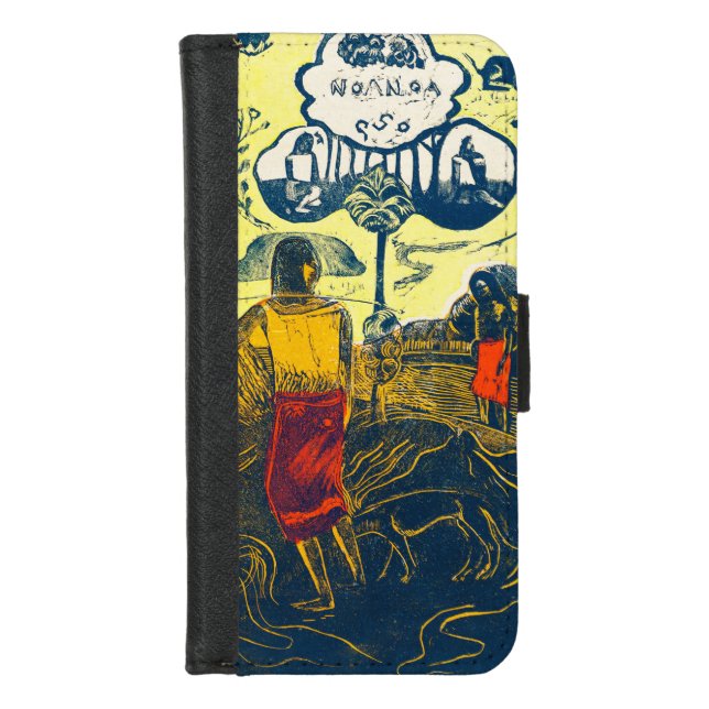 Tahitian Women and Dog, Gauguin iPhone Wallet Case (Front)