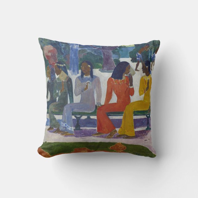 Tahitian Women, Gauguin Throw Pillow (Front)