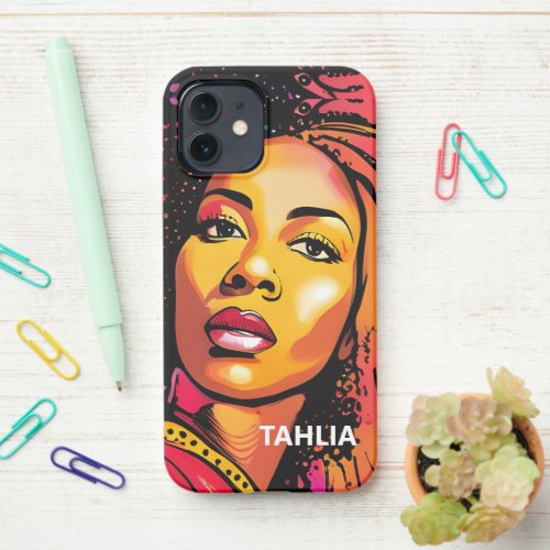 Tahlia Beautiful Black Woman Pop Art Style iPhone 12 Case