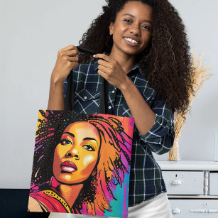Tahlia Beautiful Black Woman Pop Art Style Tote Bag